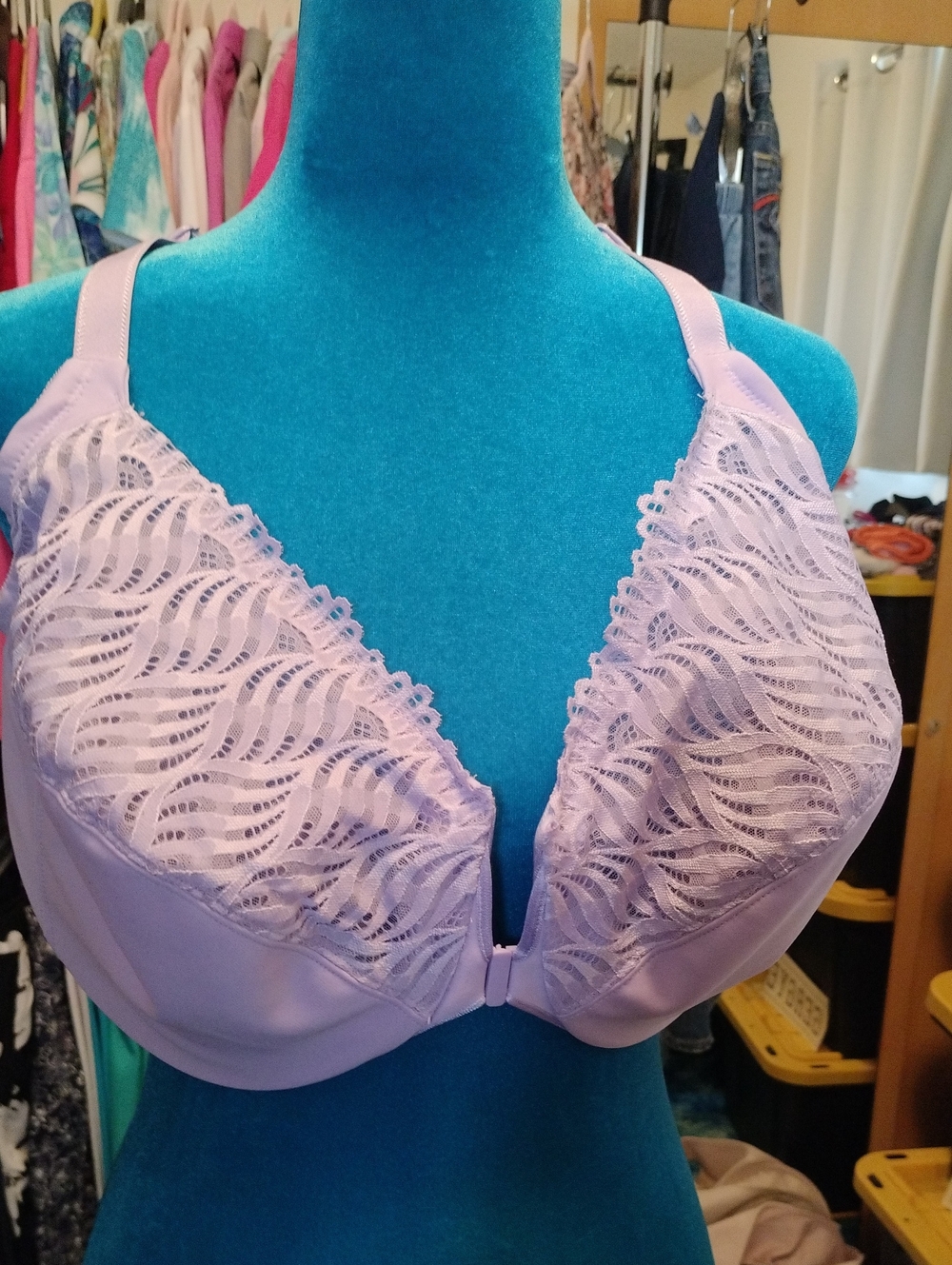Glamorise Lavender Lace Front-Close Support Bra